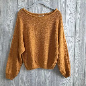 LA Hearts Mustard Yellow Cowl Neck Knit Sweater M/L
